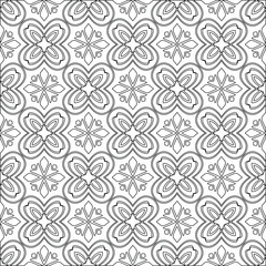 floral pattern background.Geometric ornament for wallpapers and backgrounds. Black and white pattern. 