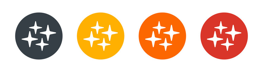 Star sparkles icons set. button sign isolated on white background.