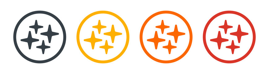 Set of vector stars sparkle firework, decoration twinkle, shiny flash icon. Vector Illustration