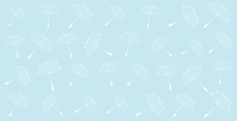 flying dandelion seeds pattern background