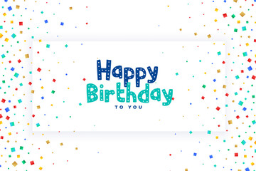 happy birthday celebration confetti card design