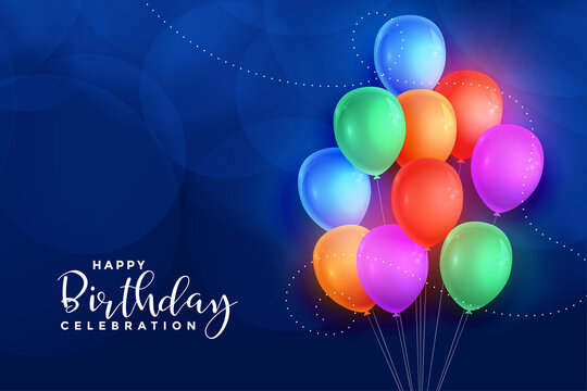 colorful balloons happy birthday background