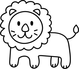 lion doodle icon