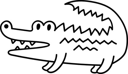 crocodile doodle icon