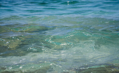 Sea water - texture, blue aqua, waves.