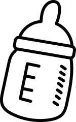 baby milk bottle doodle icon