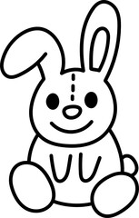 rabbit doll doodle icon
