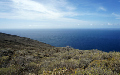 Fototapeta na wymiar View of the island of El Hierro, the most remote and least visited island in the Canary archipelago.