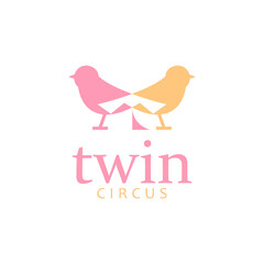 Twin Bird Song Circus Show Logo Design