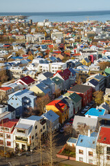 the cityscape of the capital of Iceland - Reykjavik - obrazy, fototapety, plakaty
