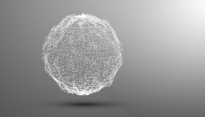 sfera, concetto, collegamenti, punti, network, 