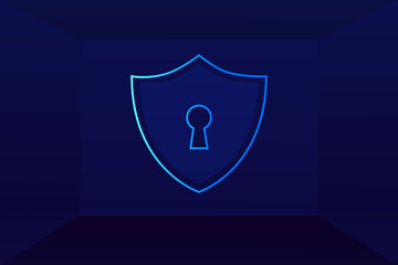 Cyber security technology concept , Shield With Keyhole icon , personal data , vector illustration	
