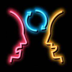 human dementia neon light sign vector. Glowing bright icon human dementia sign. transparent symbol illustration