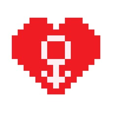 Pixel art background. Heart pixel art. Vector illustration. Valentine's Day.
