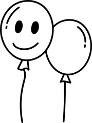 decoration balloons doodle icon