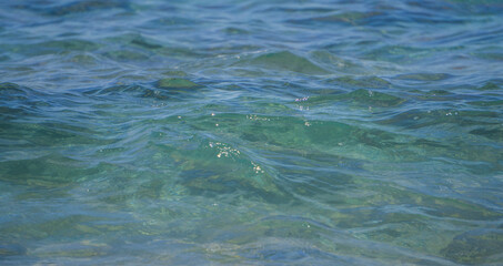 Naklejka premium Sea water - texture, blue aqua, waves.
