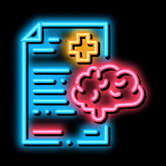 dementia medical report neon light sign vector. Glowing bright icon dementia medical report sign. transparent symbol illustration