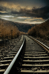 Obraz na płótnie Canvas railway in the mountains