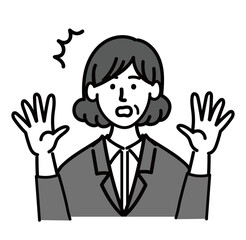 女性　ミドルエイジ 　ベクター　ポップ　驚いている
