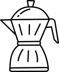 moka pot doodle icon
