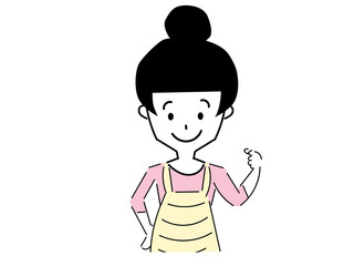 笑顔でガッツをする女性