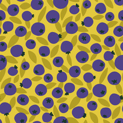 Seamless pattern with blueberry