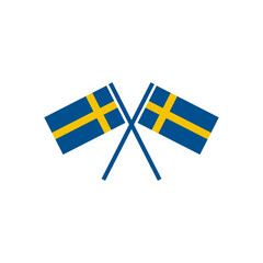 Sweden flag icon logo design template