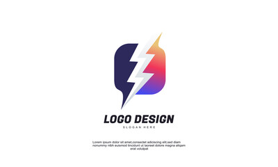 abstract creative flash business and square icon collection for corporate identity logo design