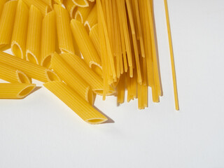 Dark noodle on a white background.