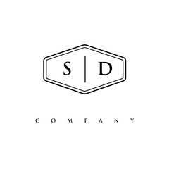 initial SD logo design vector