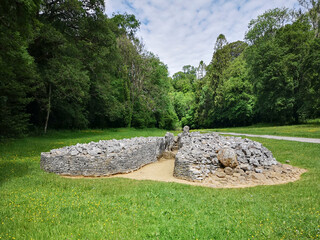 Parc Cwm long cairn, also known as Parc le Breos burial chamber, is a partly restored Neolithic...