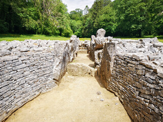 Parc Cwm long cairn, also known as Parc le Breos burial chamber, is a partly restored Neolithic...