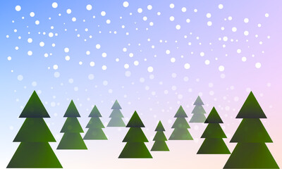 winter christmas background with sky. Snowfall, snowflakes, winter snow. vector illustration