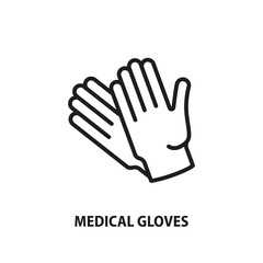Medical gloves icon. Protection equipment vector sign.