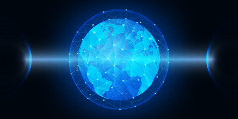 Digital global network communication connection abstract background concept vector illustration