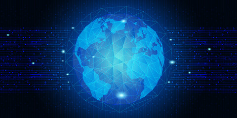Digital global network communication connection abstract background concept vector illustration