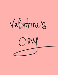 Vector Heart shape frame with brush painting isolated on pink background. Vector illustration.Eps 10. Happy Valentine's day