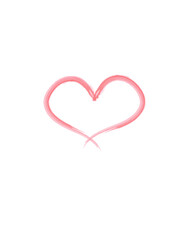 Vector Heart shape frame with brush painting isolated on pink background. Vector illustration.Eps 10. Happy Valentine's day