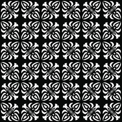 floral pattern background.Geometric ornament for wallpapers and backgrounds. Black and white pattern. 