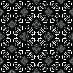 floral pattern background.Geometric ornament for wallpapers and backgrounds. Black and white pattern. 