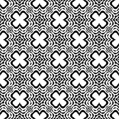 floral pattern background.Geometric ornament for wallpapers and backgrounds. Black and white pattern. 