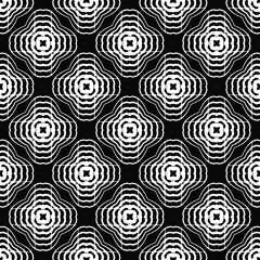 floral pattern background.Geometric ornament for wallpapers and backgrounds. Black and white pattern. 