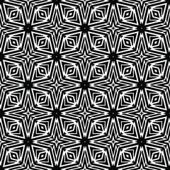 floral pattern background.Geometric ornament for wallpapers and backgrounds. Black and white pattern. 