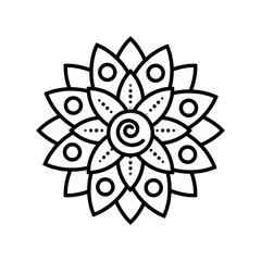 mandala flower thin line