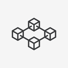 Block Chain Outline Flat Vector Icon