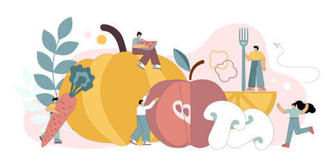 Healthy food. Fresh vegetables. Vegetarianism. Organic products.