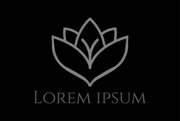 Elegant Luxury Beauty Lotus Line Logo Design Vector