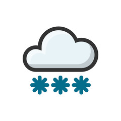 Snowy filled outline icon.