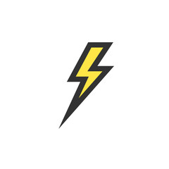 Lightning filled outline icon.