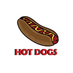 hot dog design logo vector. hot dog logo restaurant
